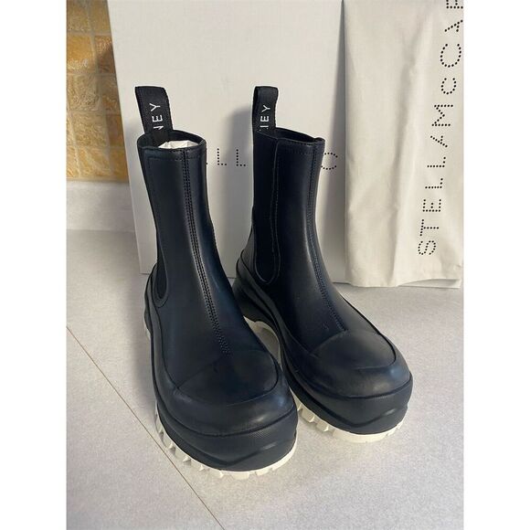 Stella McCartney Women's Trace Black Chelsea Chunky Ankle Boots‎ 35/5 - Picture 3 of 7